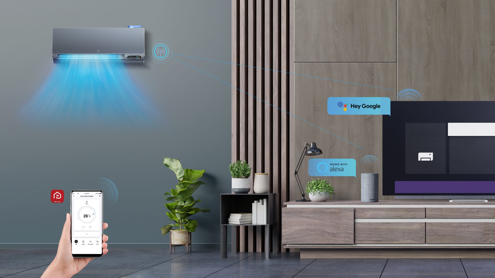 TCL FreshIN 2.0 AC Compatible with Google Home & Alexa