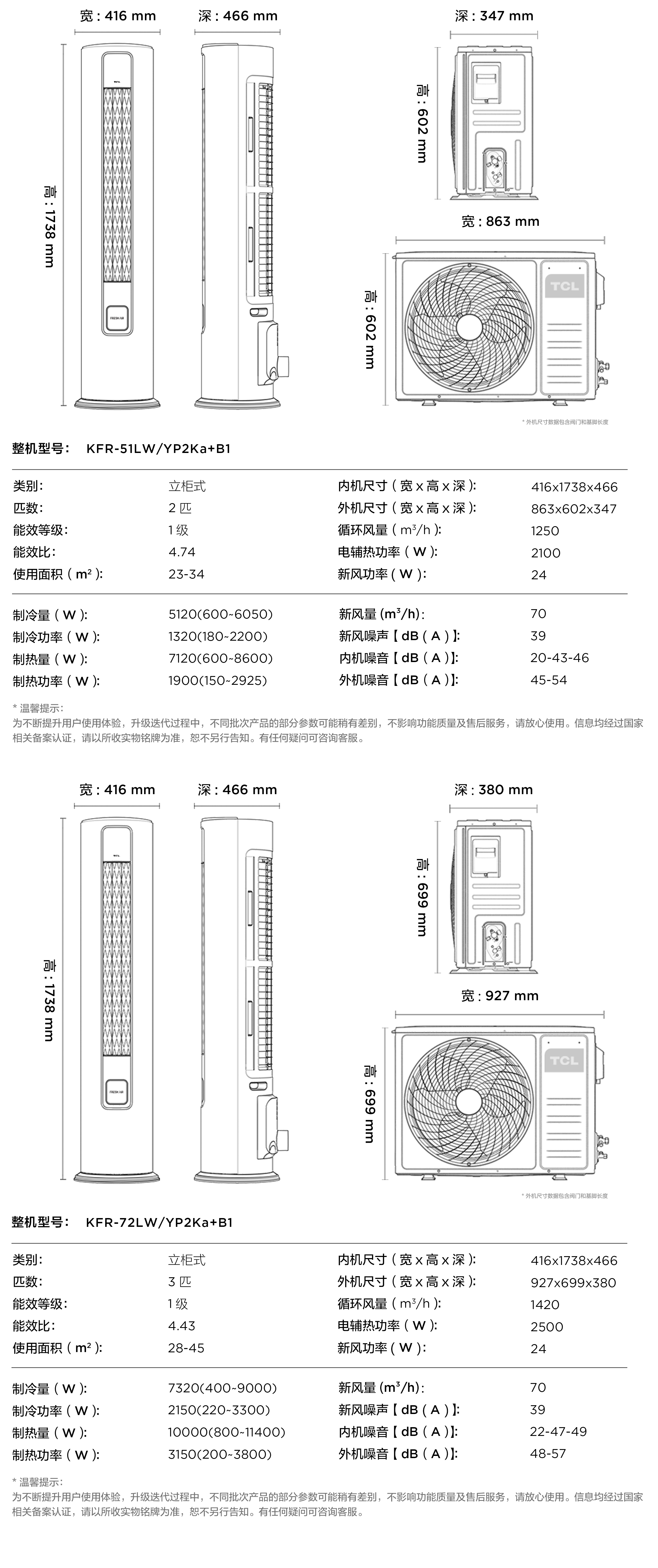 TCL新风空调柜机小蓝翼