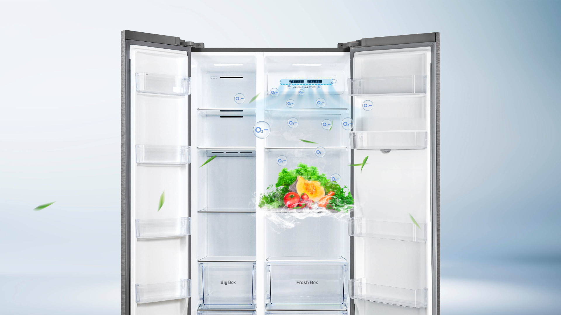 TCL Side by Side Refrigerator 505L A+ - Silver