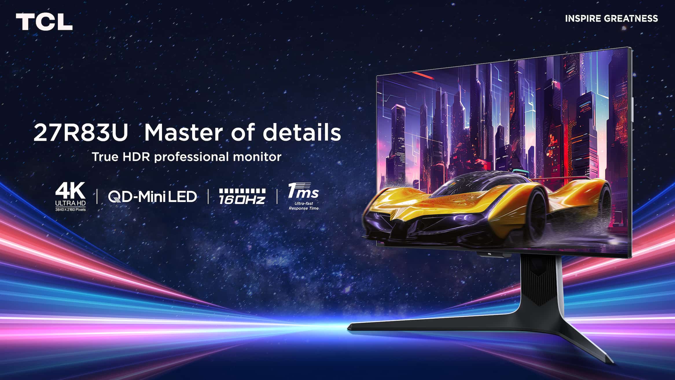 TCL 27R83U 27インチ 4K Mini LED モニター TCL Monitor 27R83U-4K QLED Monitor | TCL Global