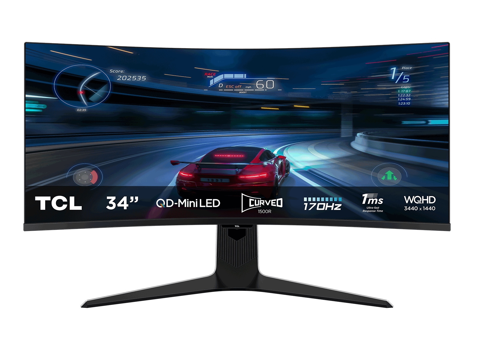 TCL QD Mini LED 34インチ モニター TCL発！鮮やかでリアルな映像美、34インチ・21:9湾曲型で圧倒的