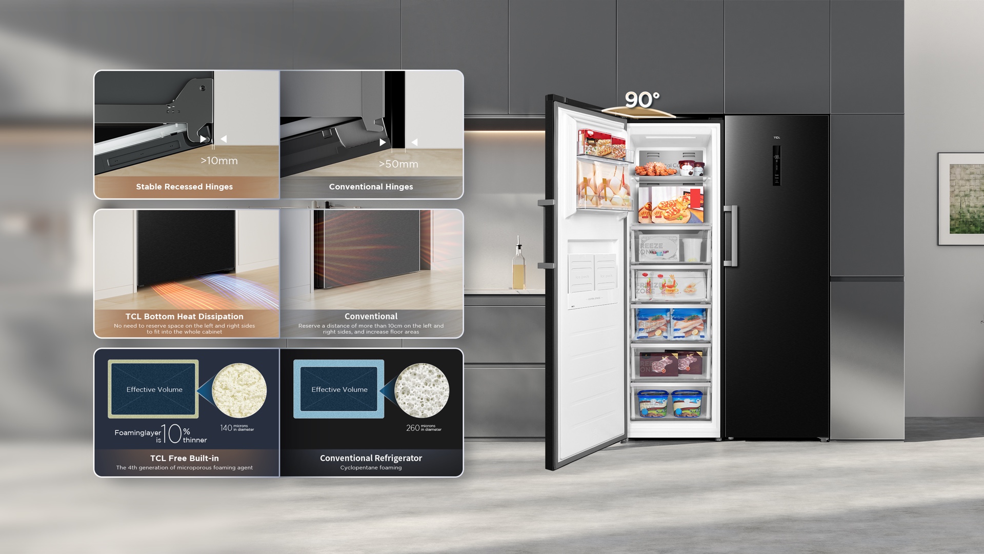 乐竟体育  refrigerator adapts to any kitchen decoration