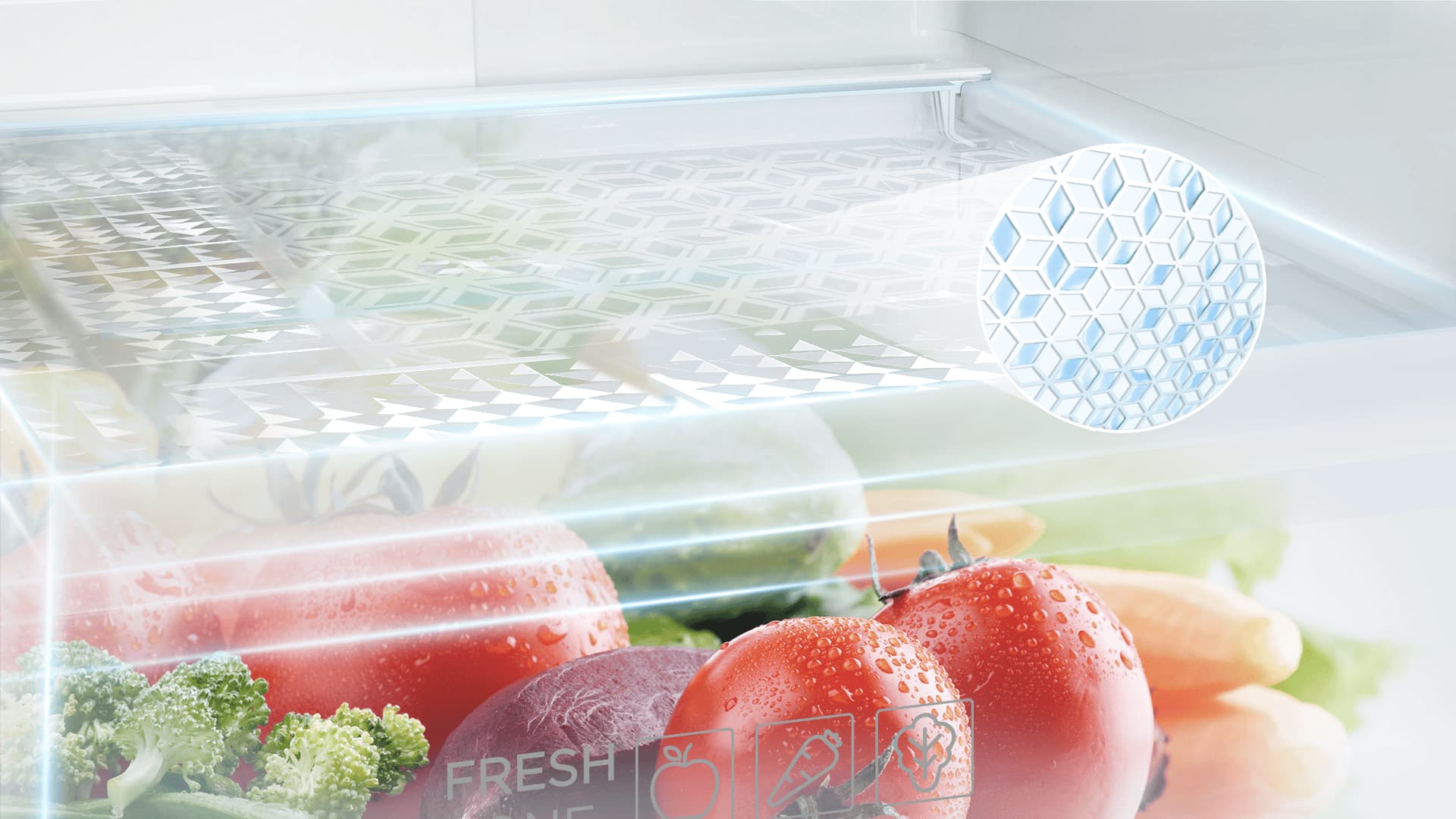 Fresh water reserve available without opening the door