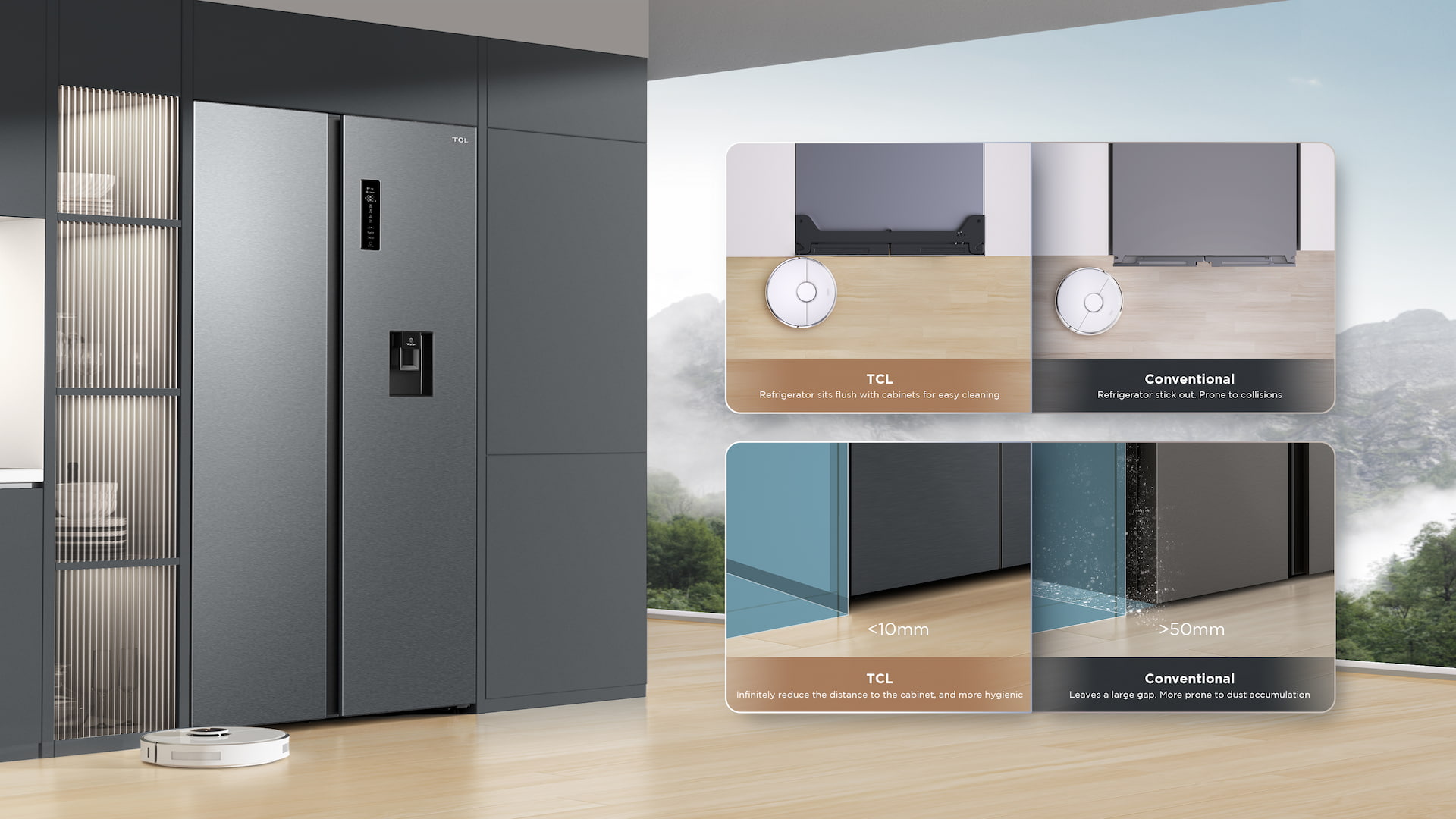 TCL rc605sxd0 Refrigerator Adapt Any Kitchen Decoration