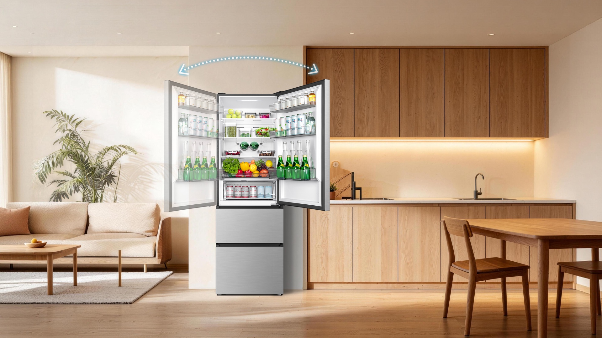 乐竟体育 fridge can flexibly installation fits all kinds of spaces
