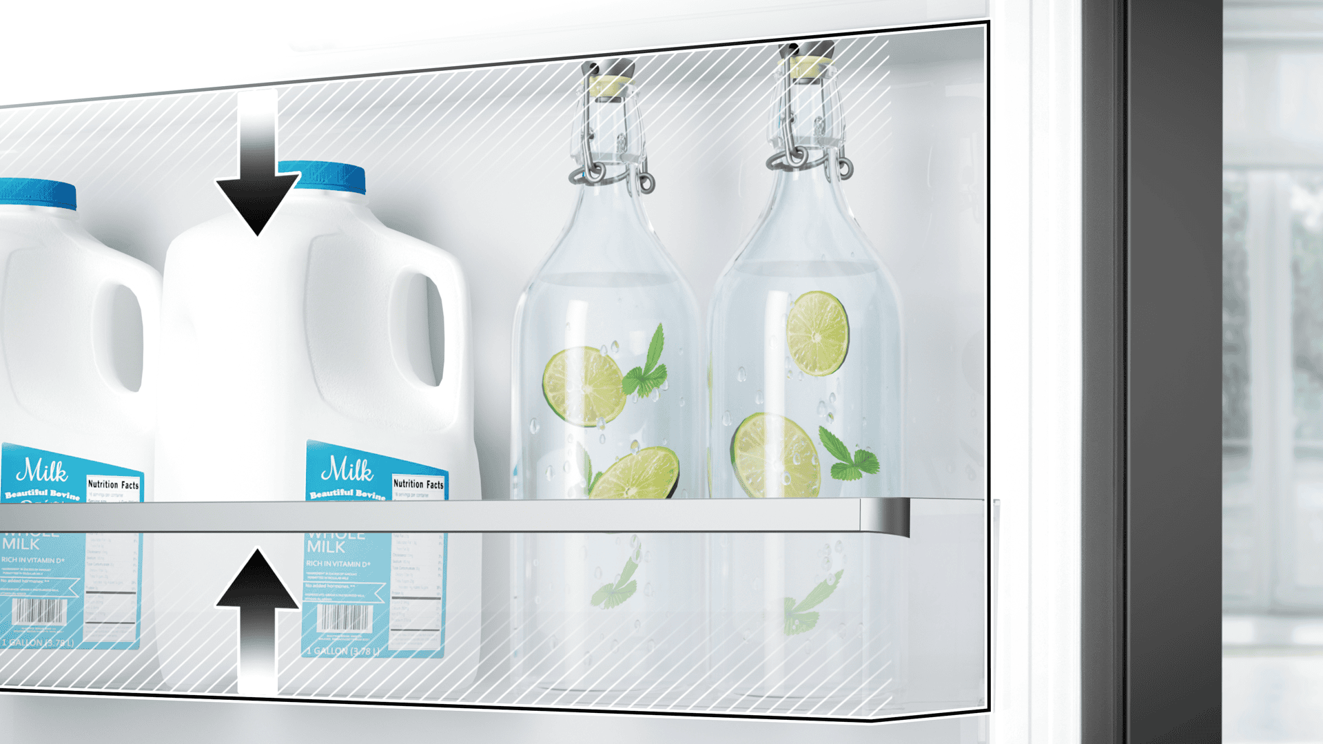 乐竟体育 fridge has large-capacity door bottle frame