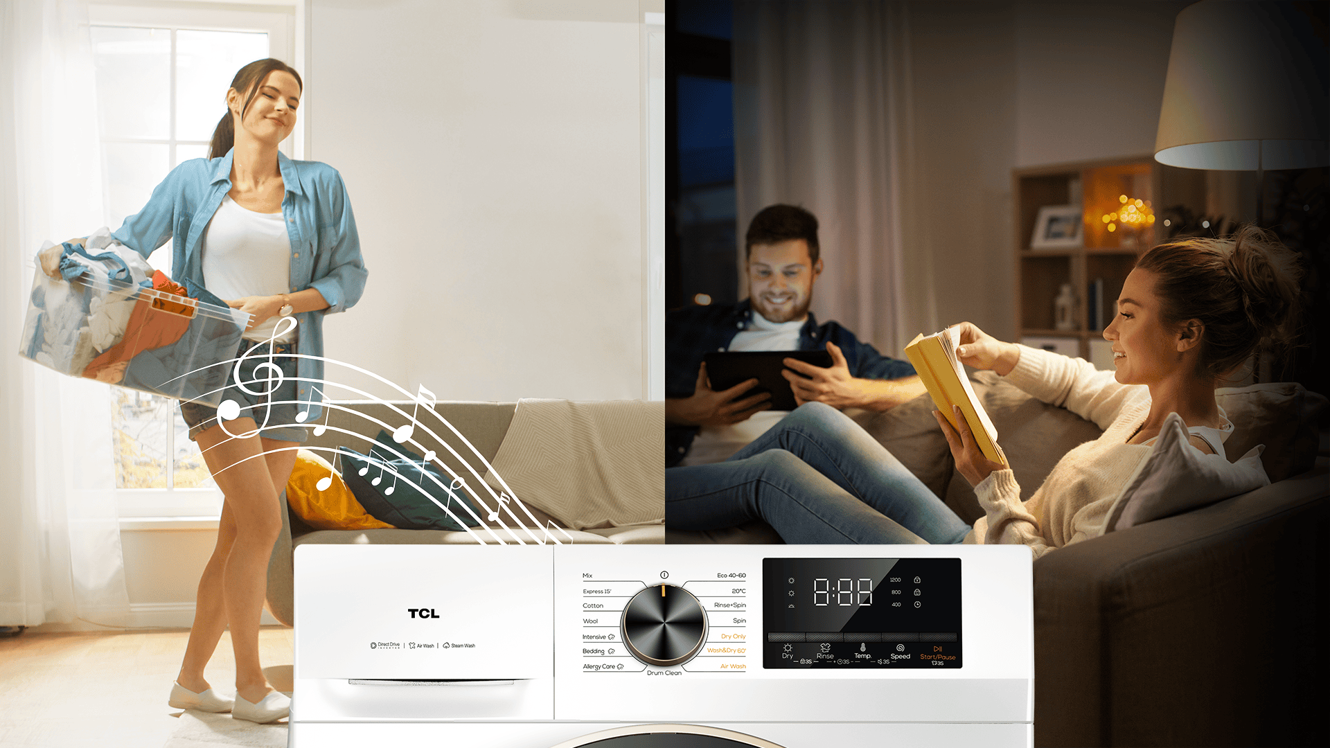 TCL perilica rublja s tihom tipkom