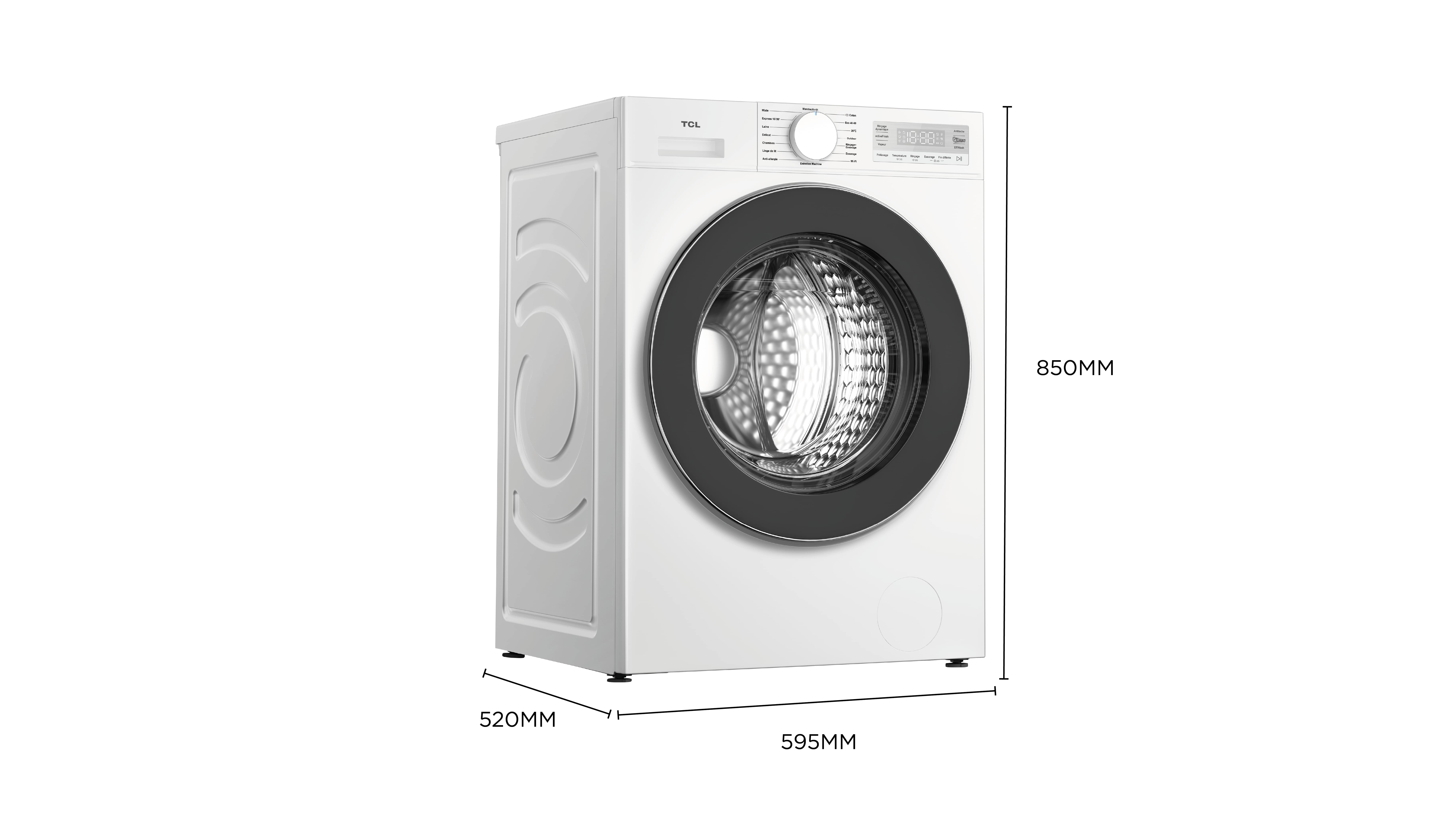 TCL front-loading washing machine‘s dimension