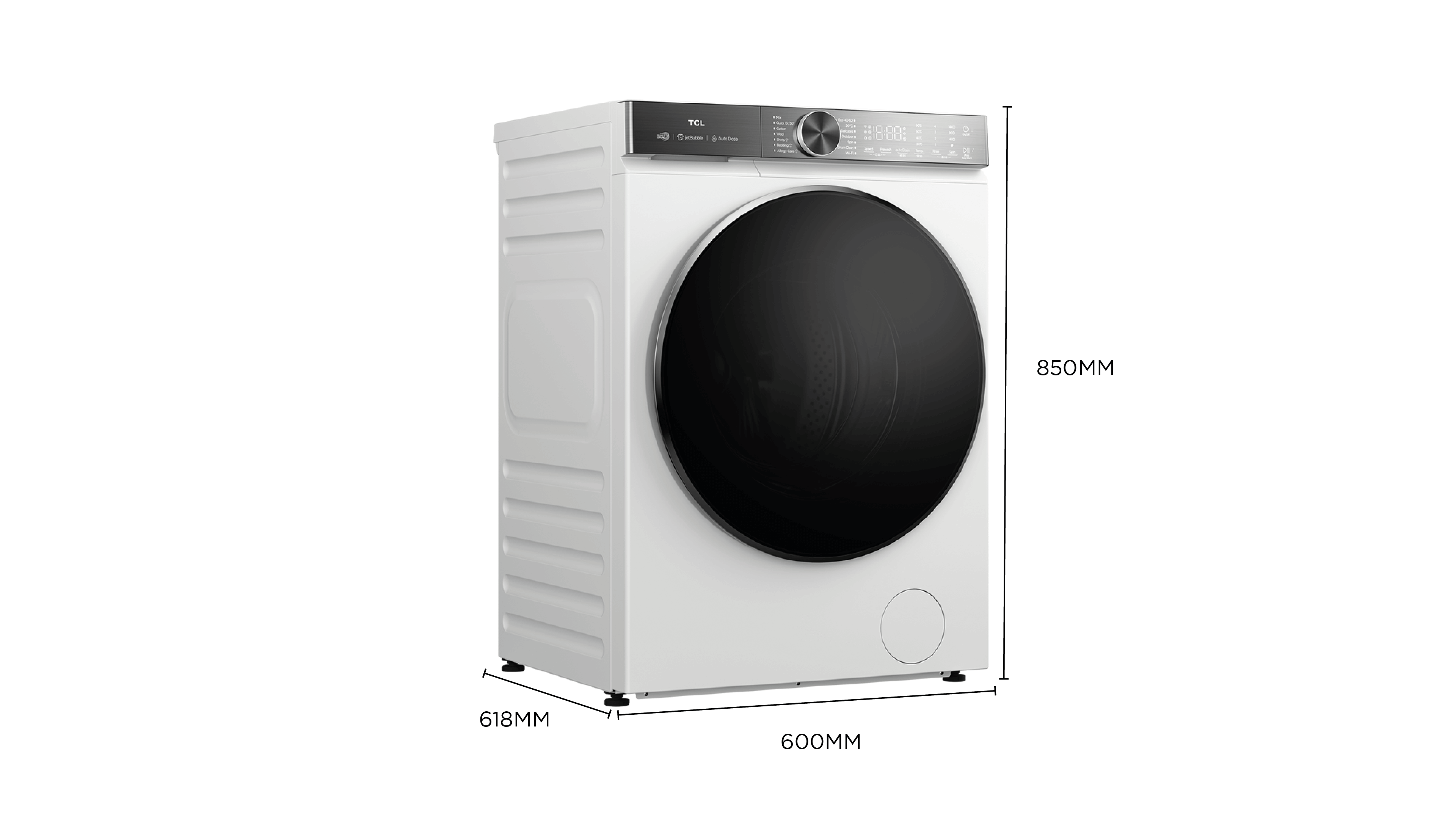 TCL front-loading washing machine‘s dimension