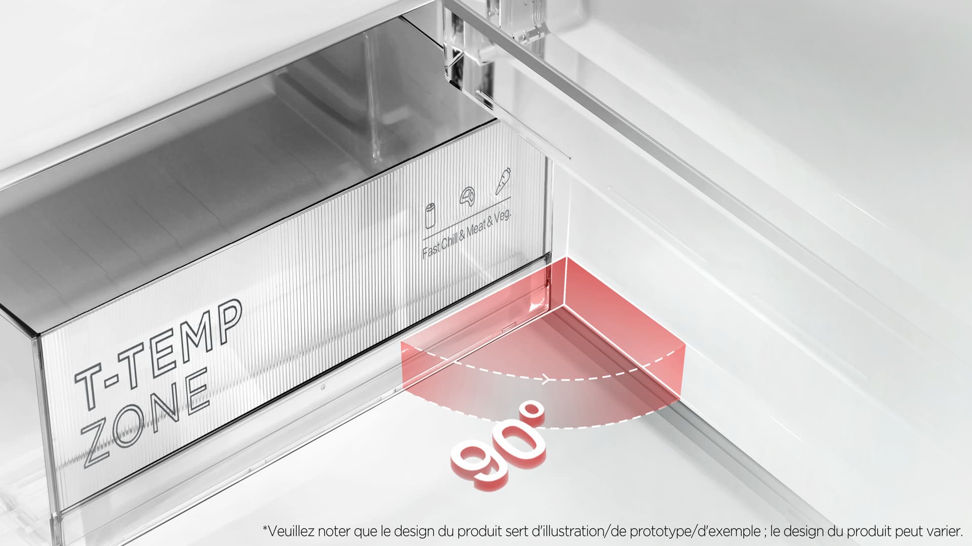 90° opening door