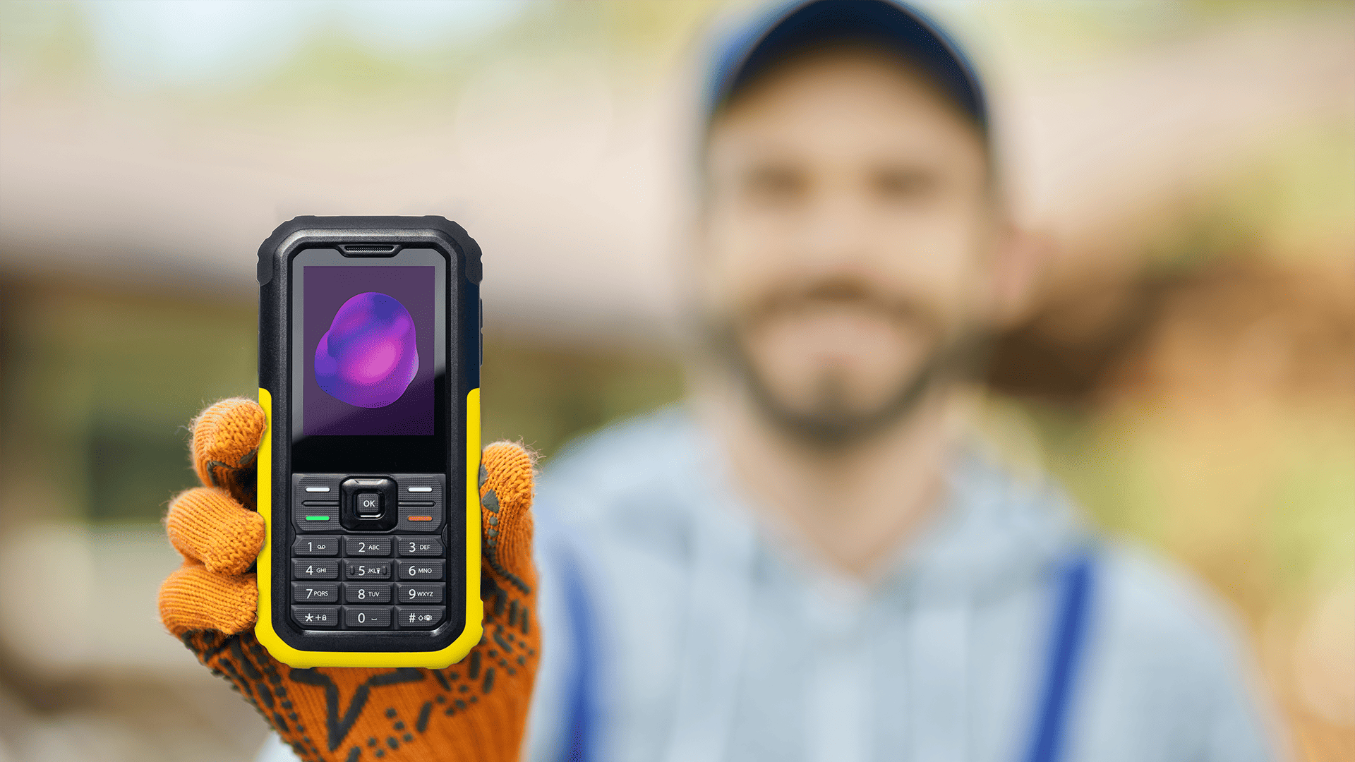 Telefono robusto e pratico con bordi rinforzati.