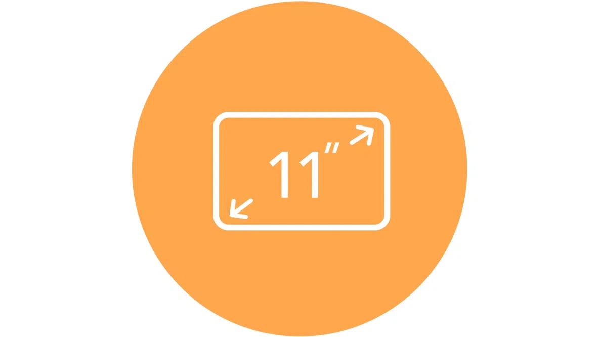 Expansive 11" display.