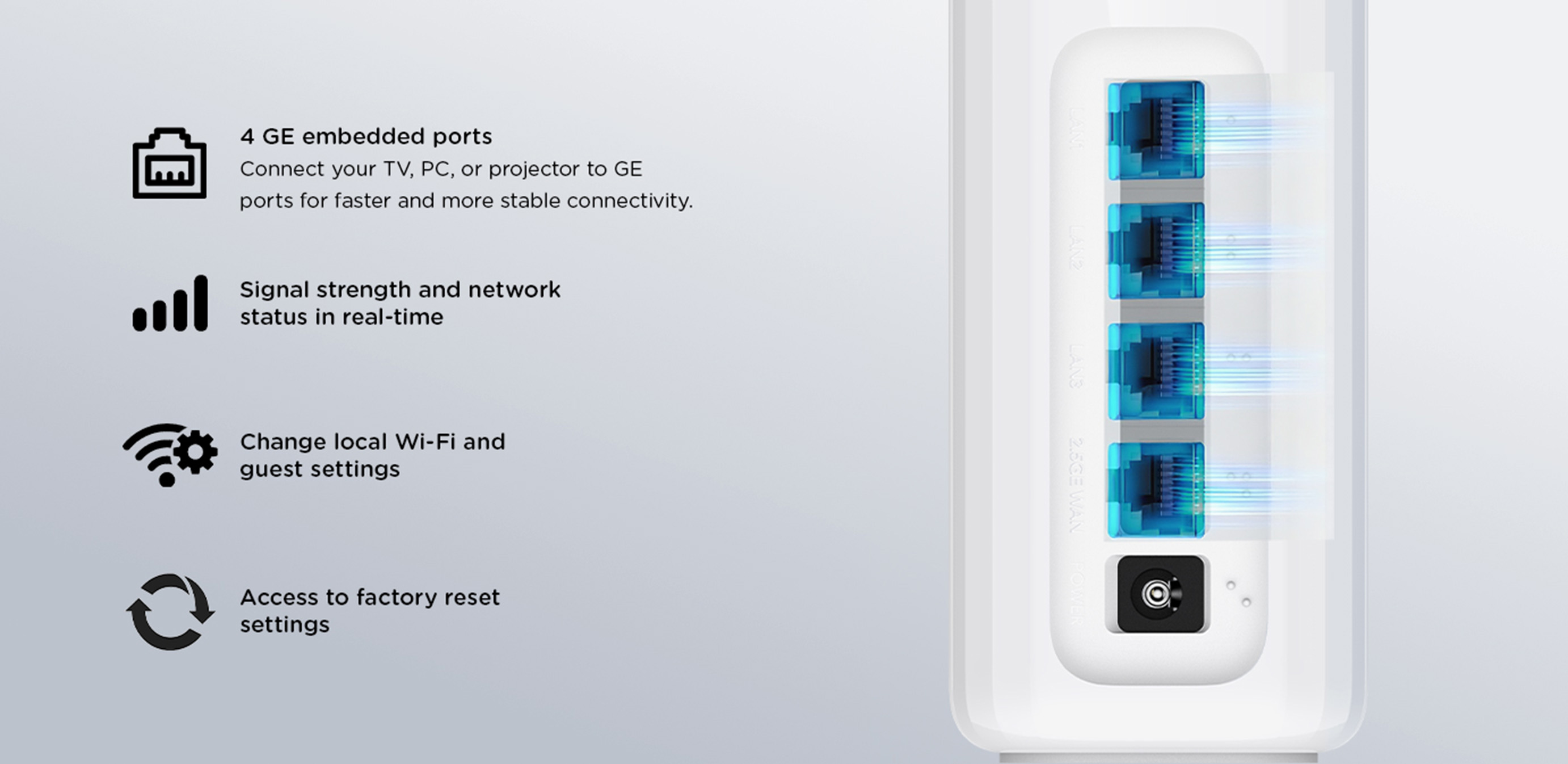 TCL LINKHUB WR5360 Router 2.5 GE WAN and 3 GE LAN ports