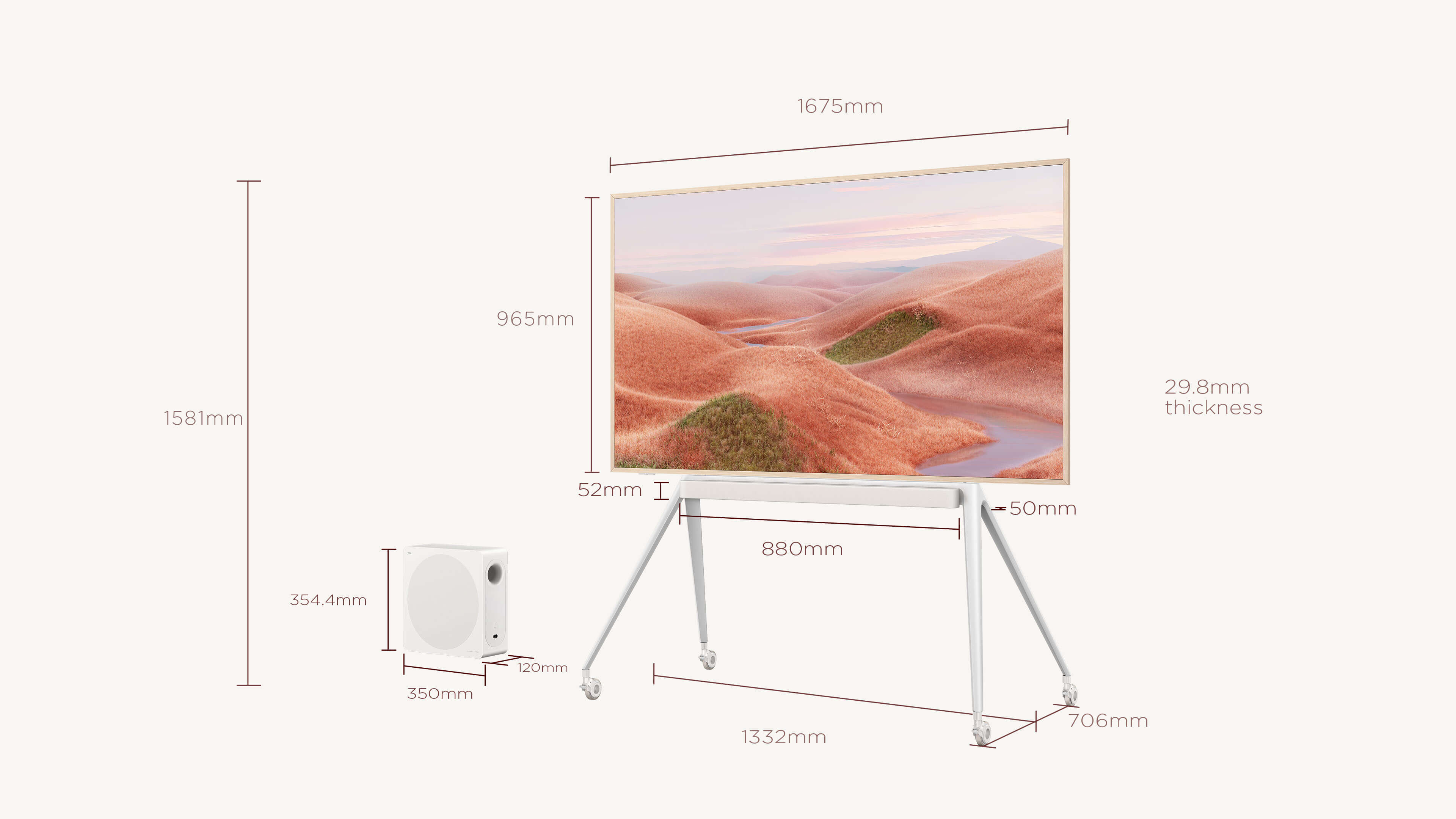 A300 Pro QLED PRO TV Screen Size