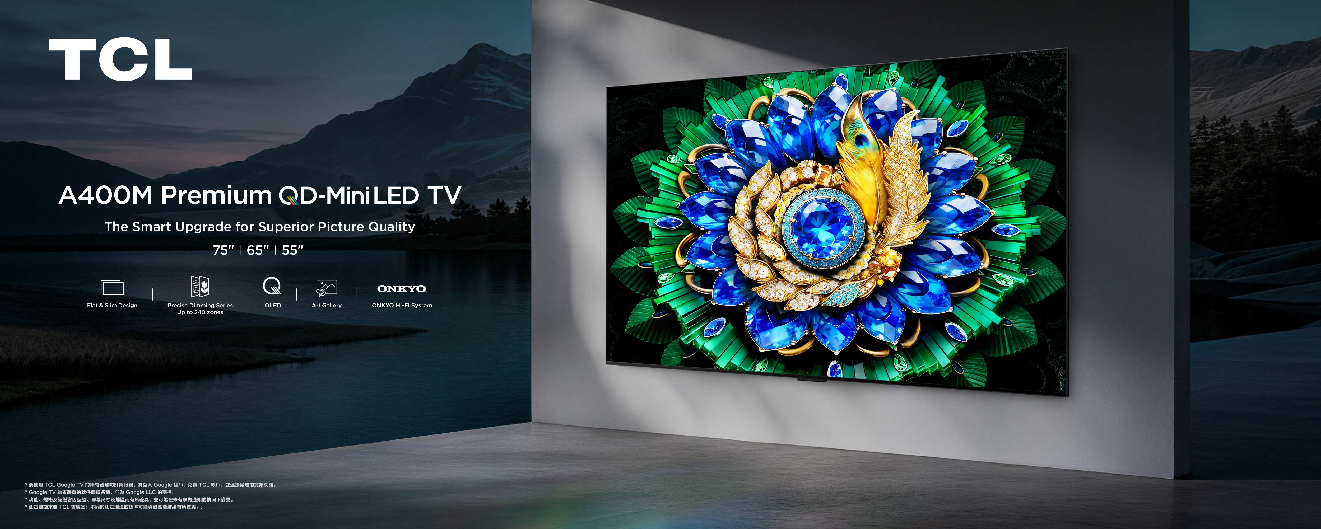 TCL A400M Premium QD-MiniLED TV Key Visual