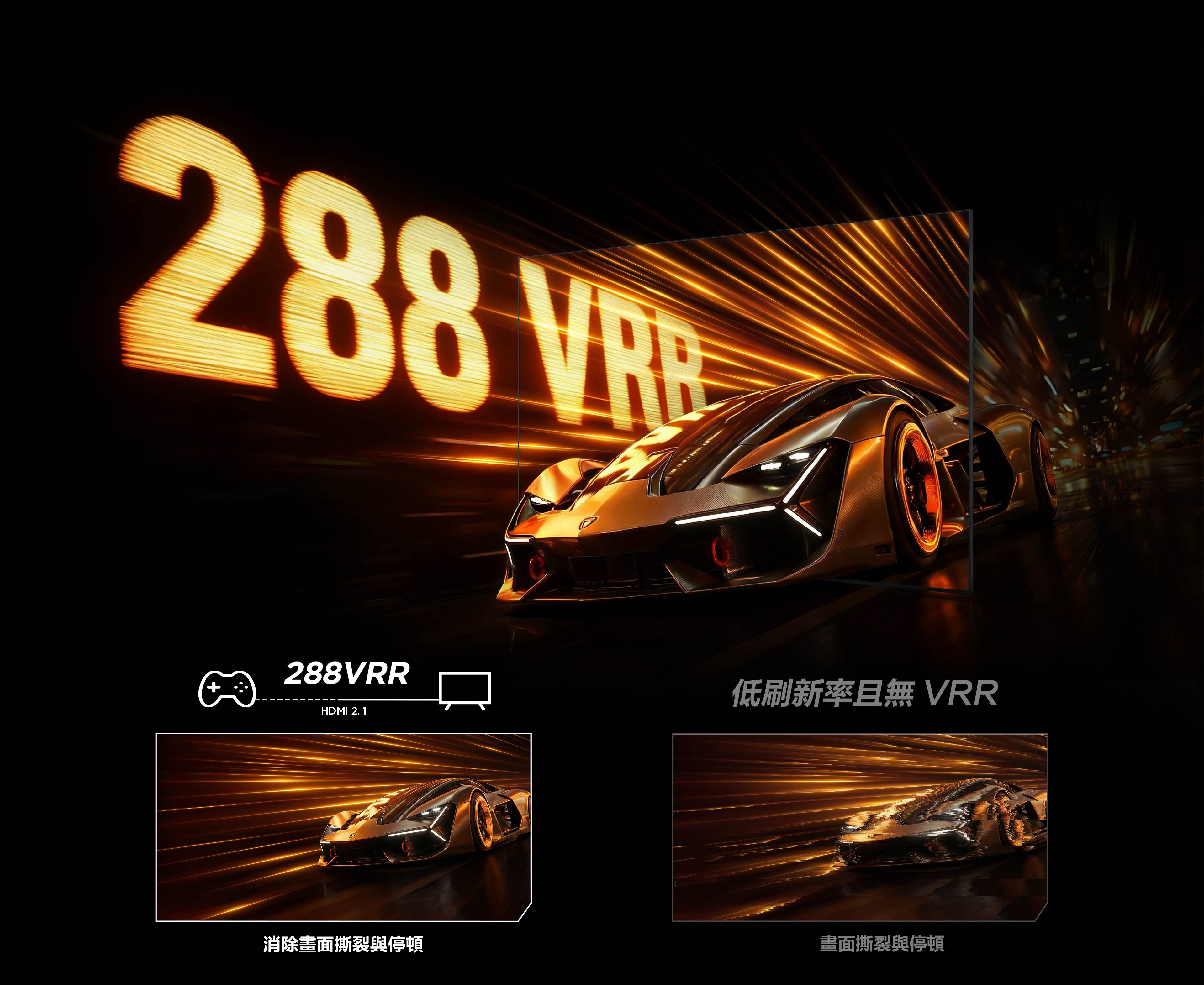 乐竟体育 C7L connected to a 288Hz HDMI source