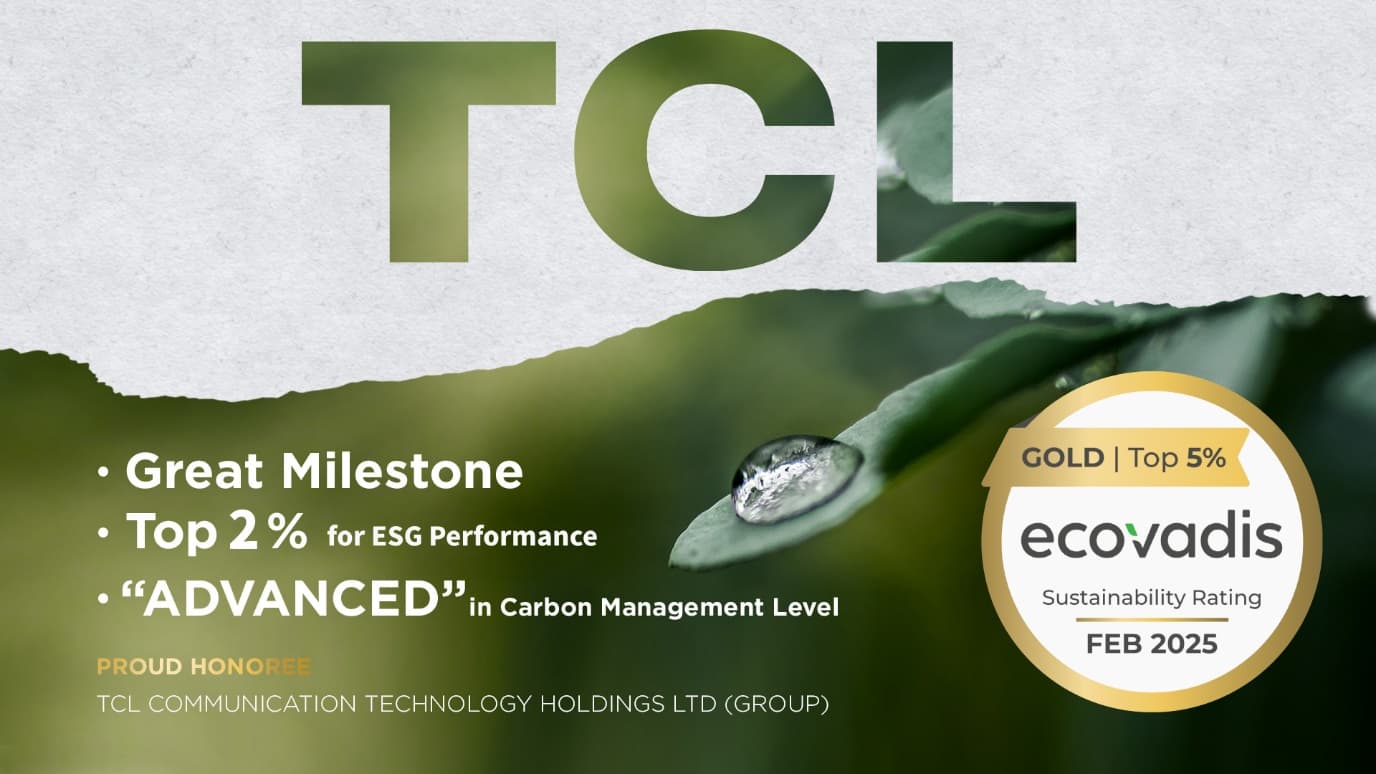 TCL ottiene il prestigioso EcoVadis 2025 Gold Rating e rafforza la sua leadership in ambito sostenibilità
