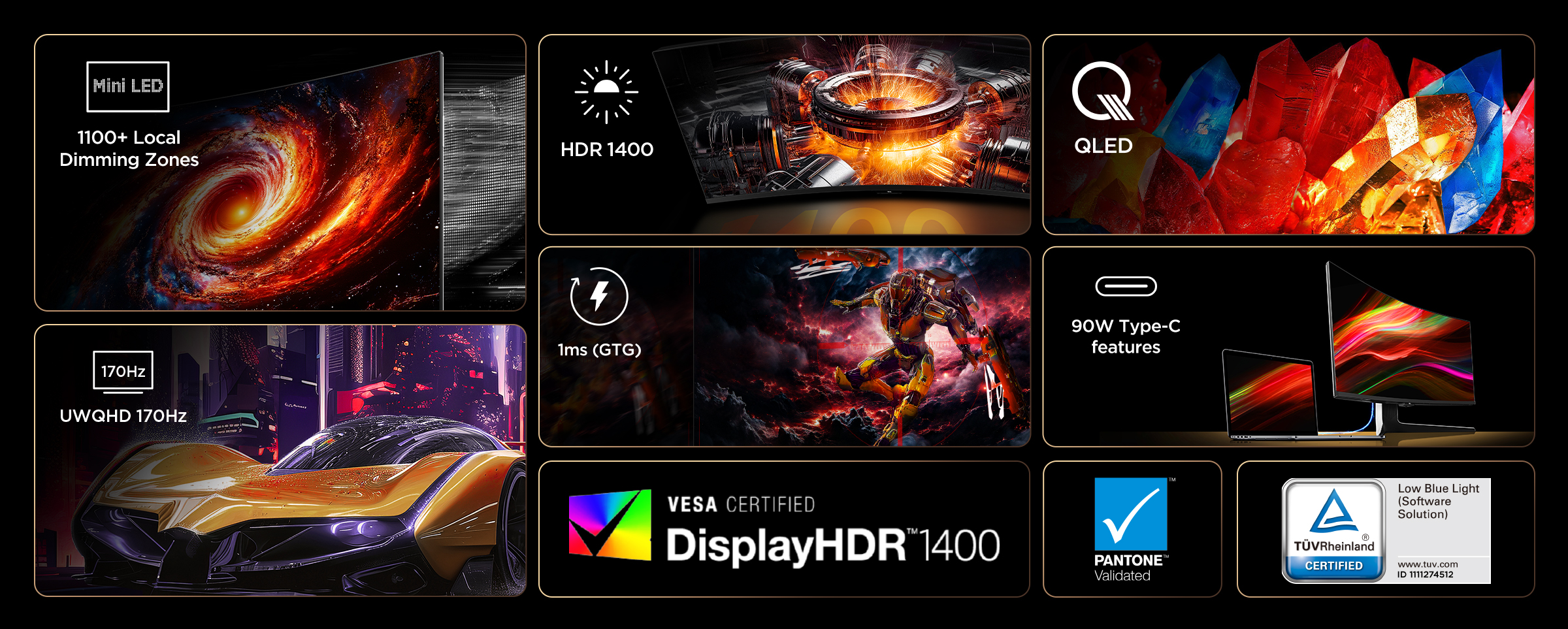 TCL 34R83Q HDR Professional Monitor Features