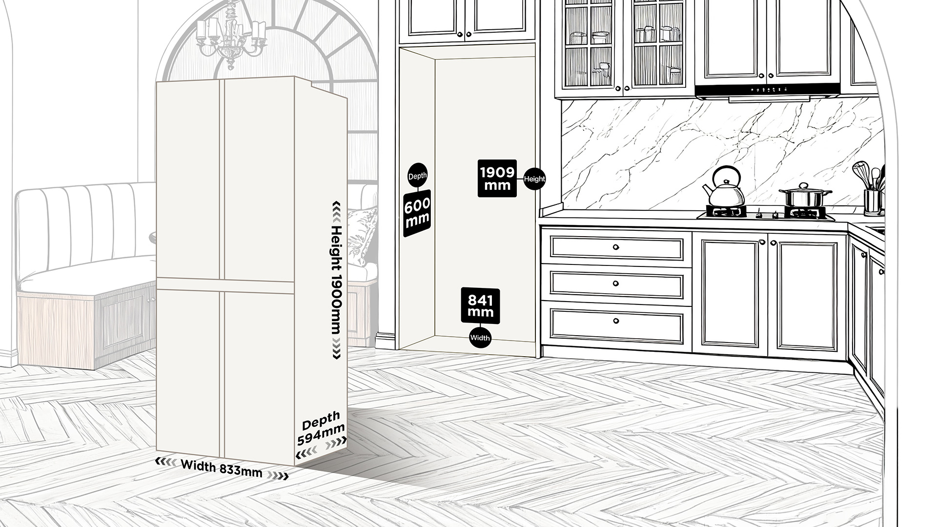 TCL Refrigerator C508CD installation clearance and placement guide