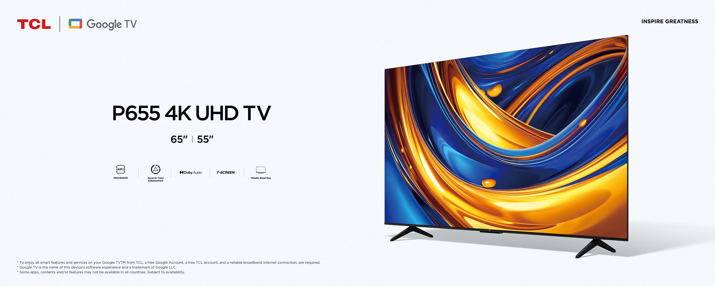 TCL P655 4K UHD Google TV banner
