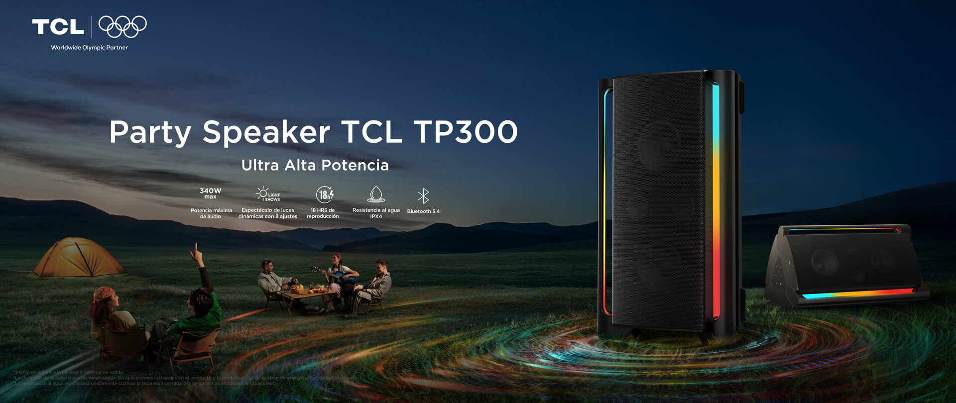 TCL TP300K Bocina de Fiesta con Sonido Potente