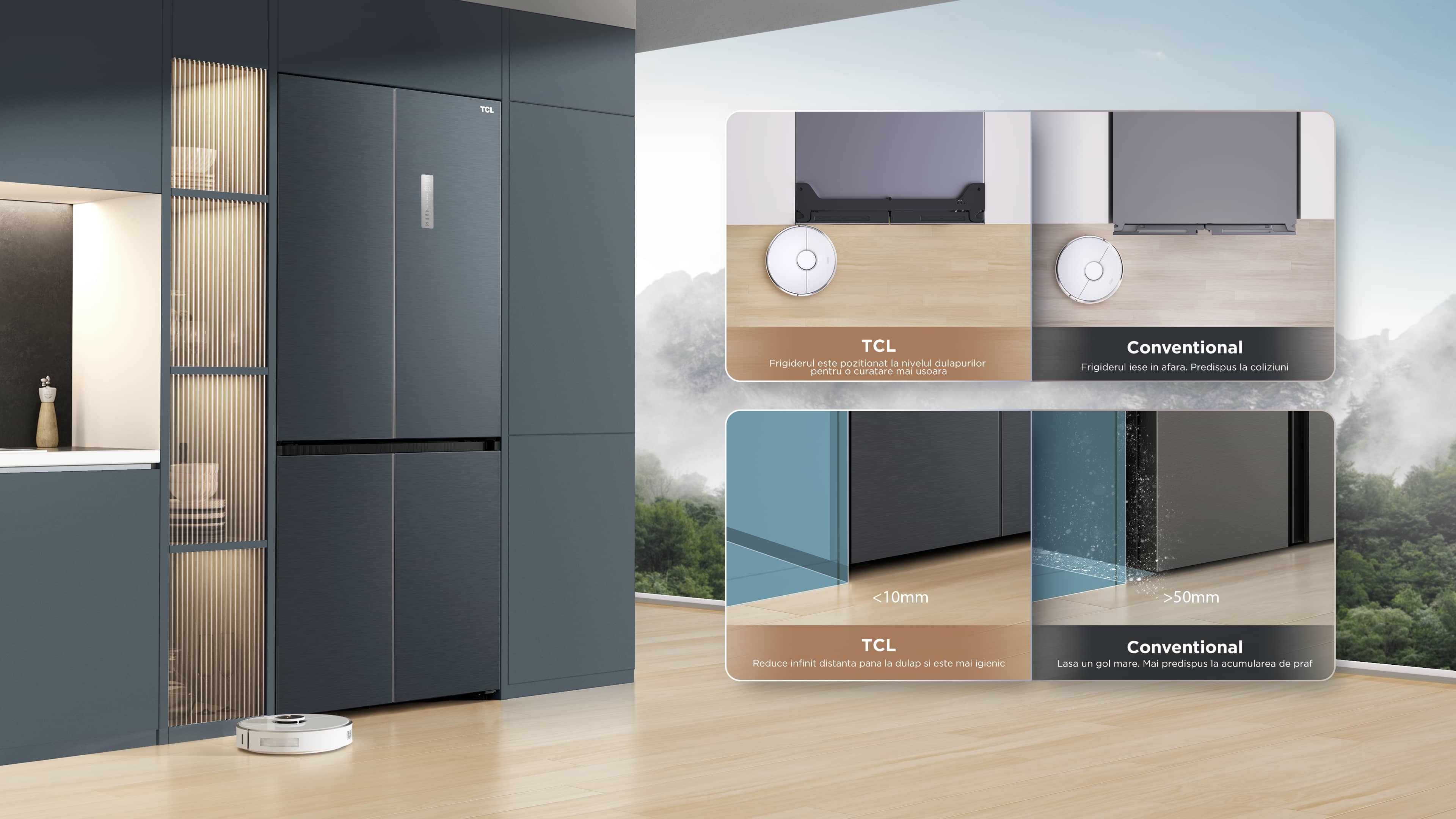 TCL RC521CXE0 Refrigerator Adapt to Any Kitchen decor