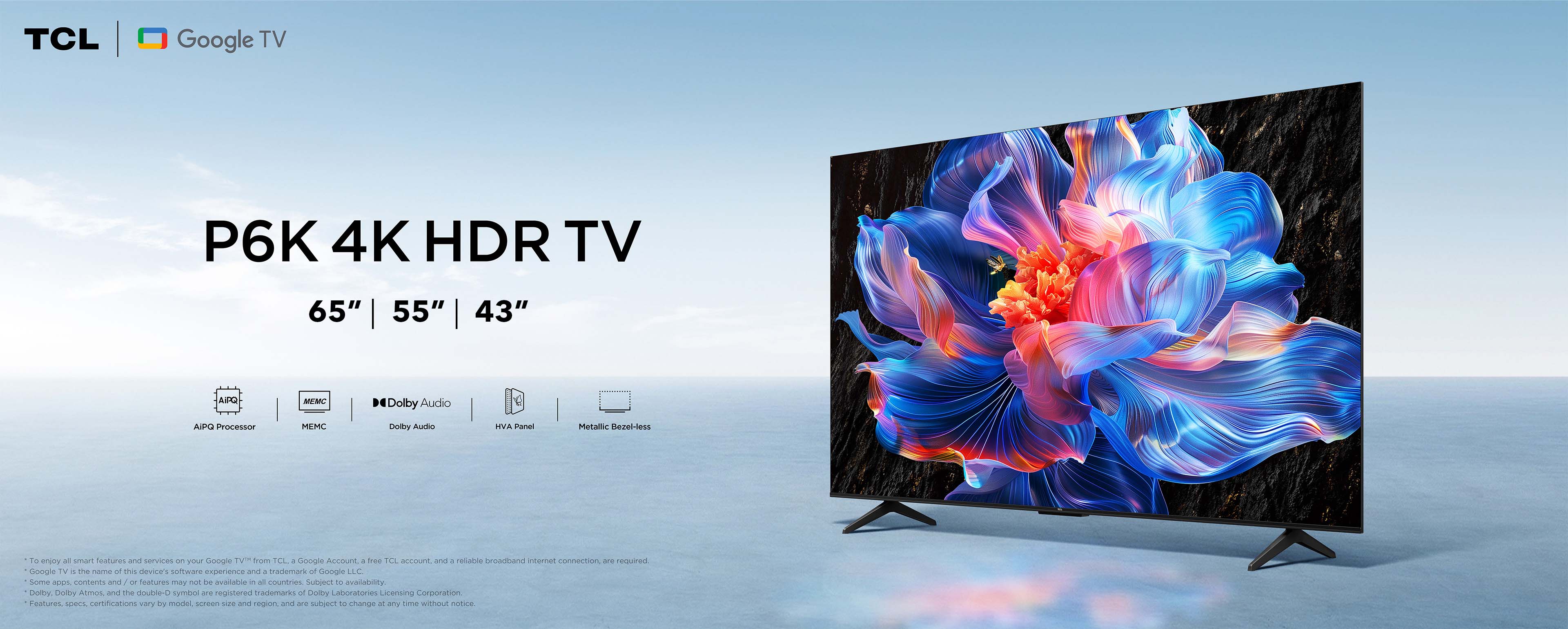 乐竟体育 P6K-4K HDR TV-55/65/75 Inch TV 