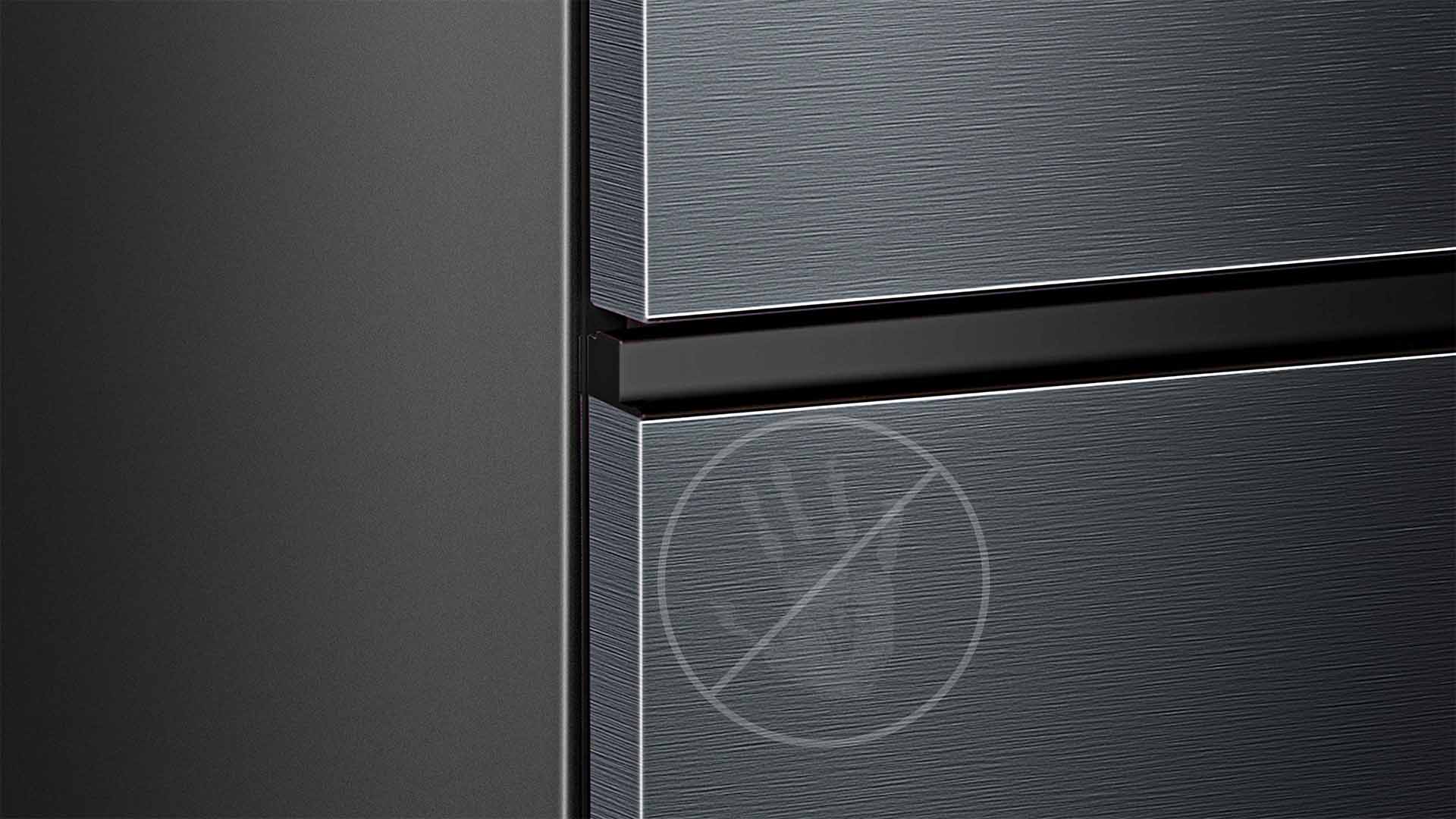 Matt stainless steel doors: resistant to fingerprints and scratches