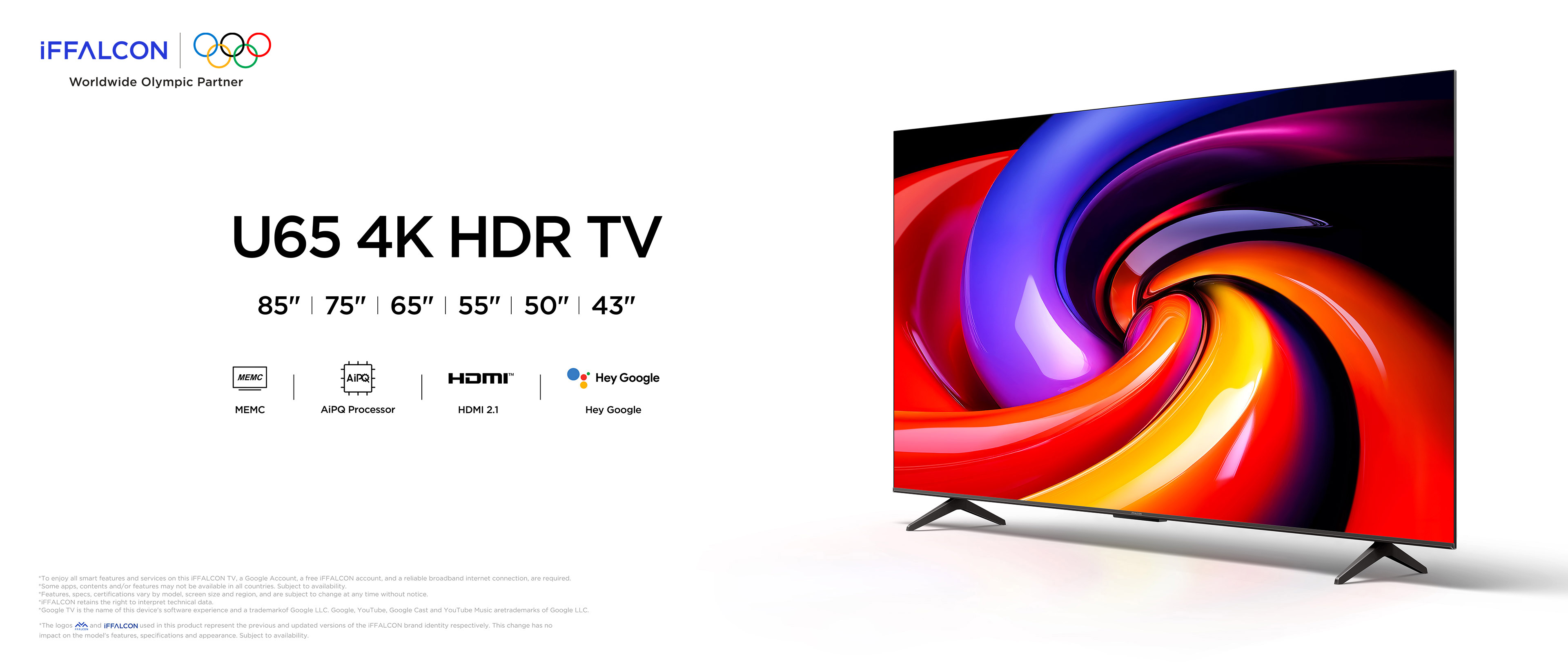 iFFALCON U65 4K UHD Google TV-43 to 85 Inch | iFFALCON Japan