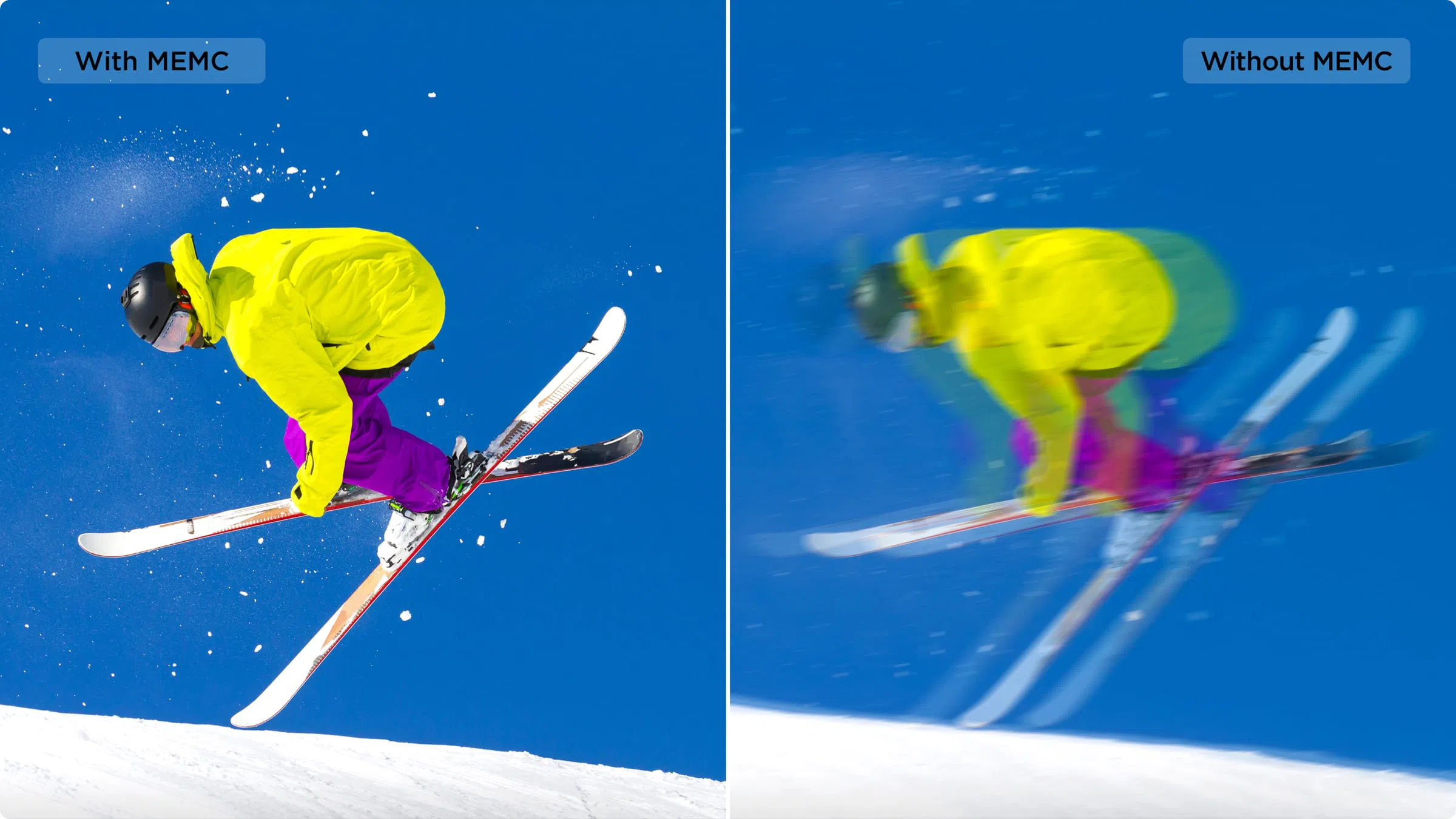 El algoritmo MEMC del iFFALCON U65 reduce el desenfoque de la visualización del movimiento