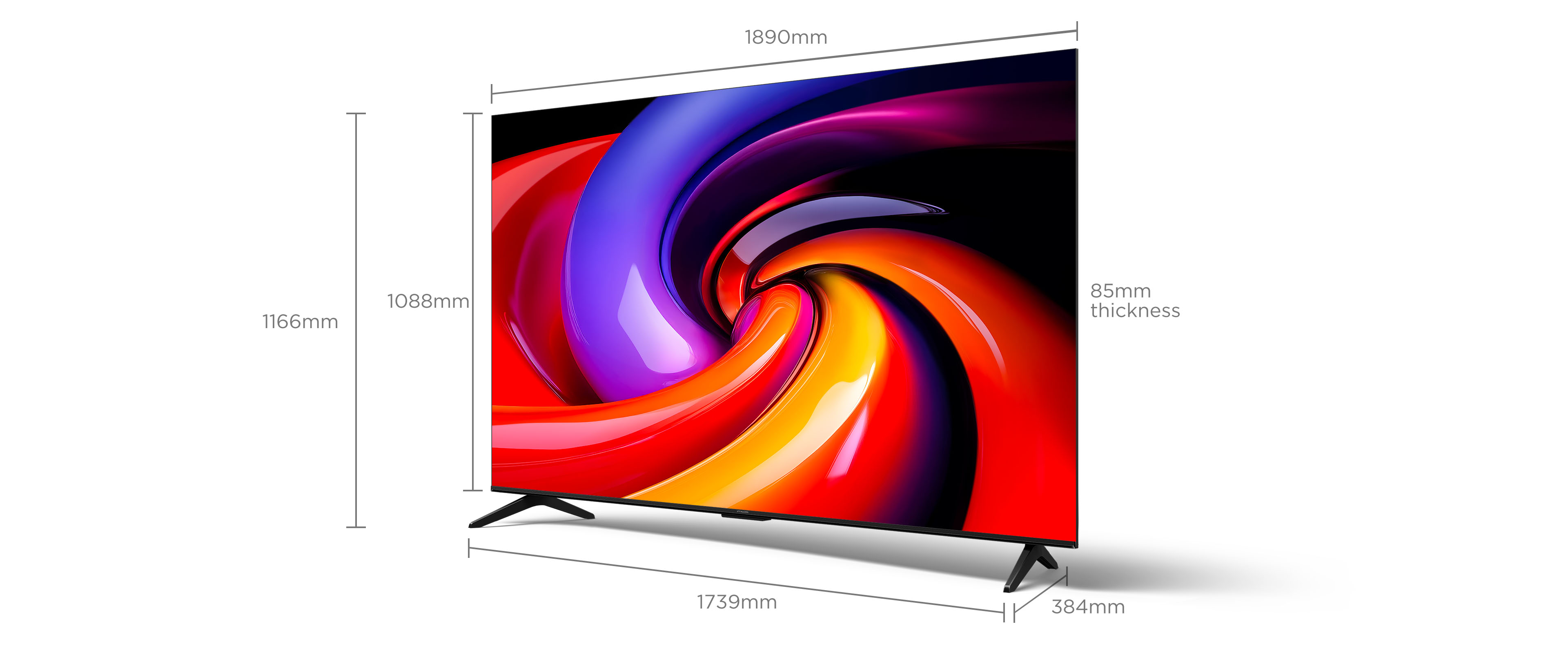 U65 4K UHD Google TV Screen Size 85