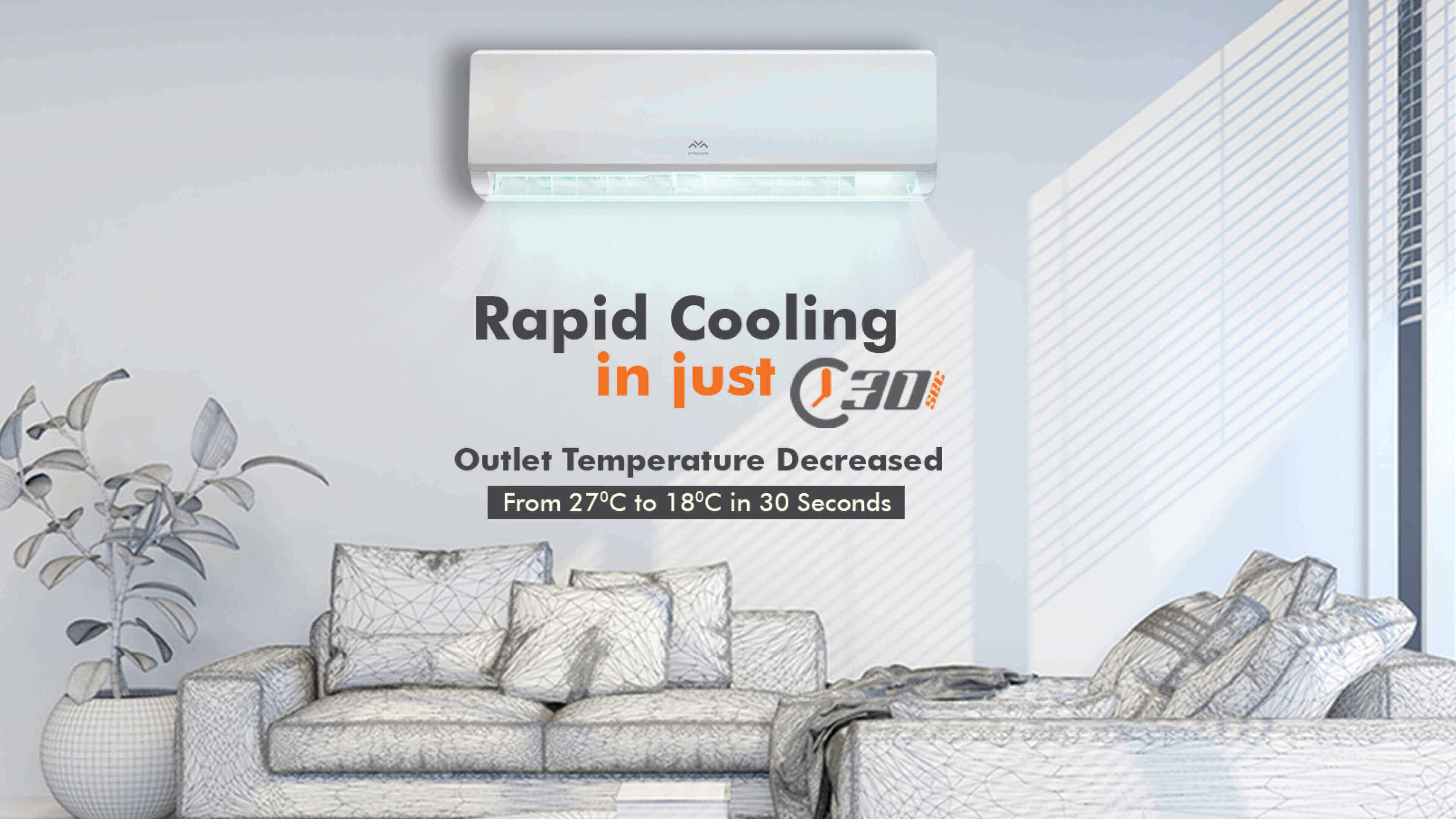 iFFALCON AC-E1 Aire acondicionado 30 segundos de enfriamiento rápido