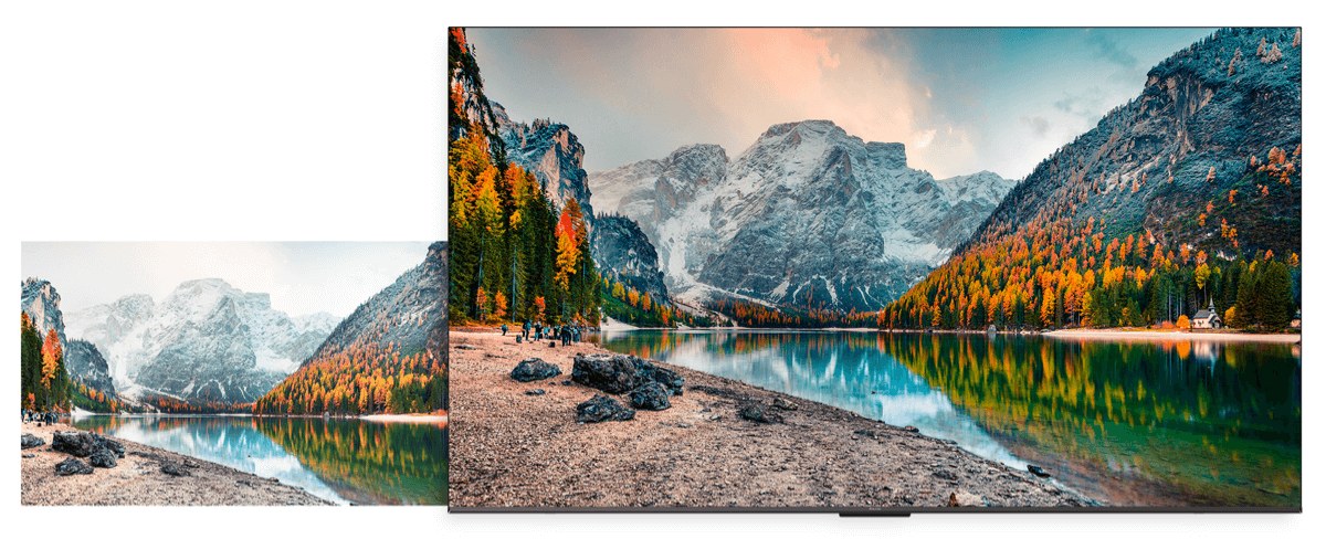 Schermo ad alto contrasto U64 4K UHD Google TV